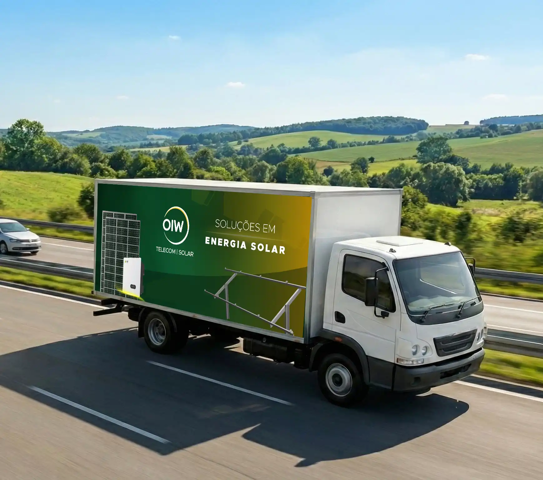 Caminhão da OIW realizando entrega